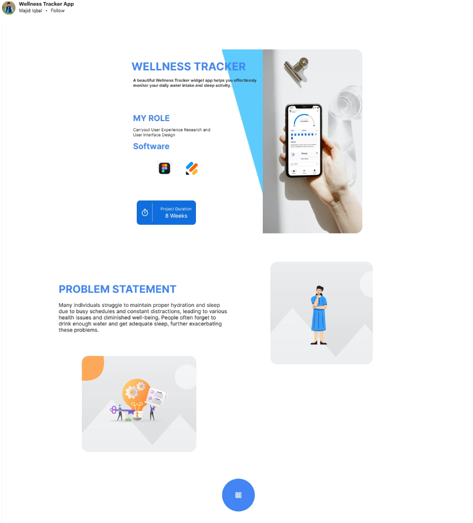 Wellness Tracker – Health Monitoring App - UI/UX Design concept interface